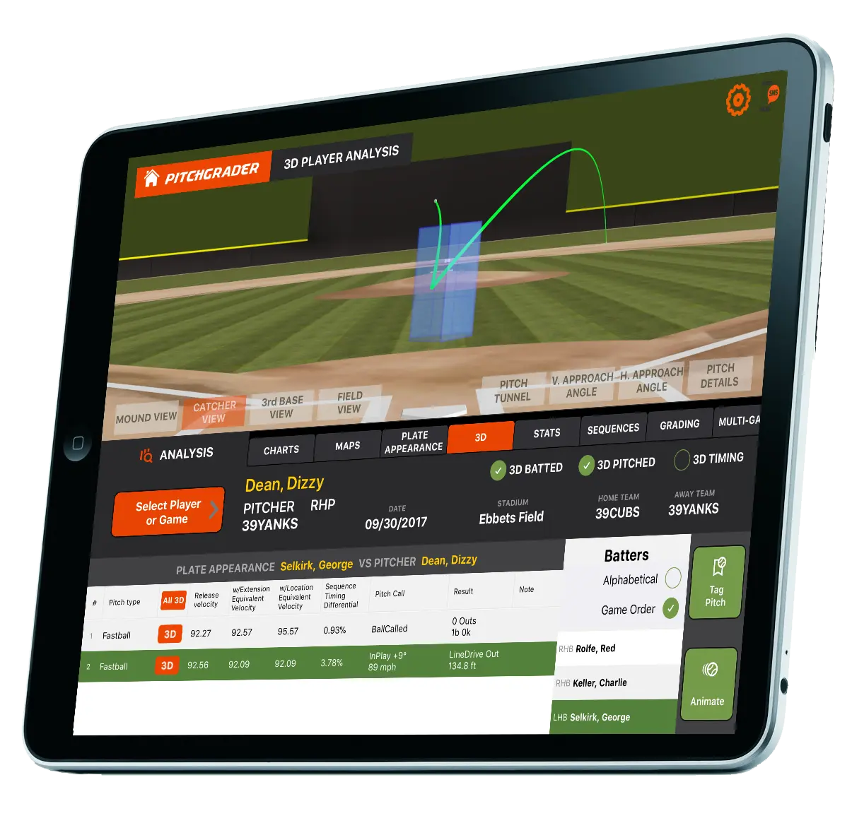 Pitchgrader 3D Analysis