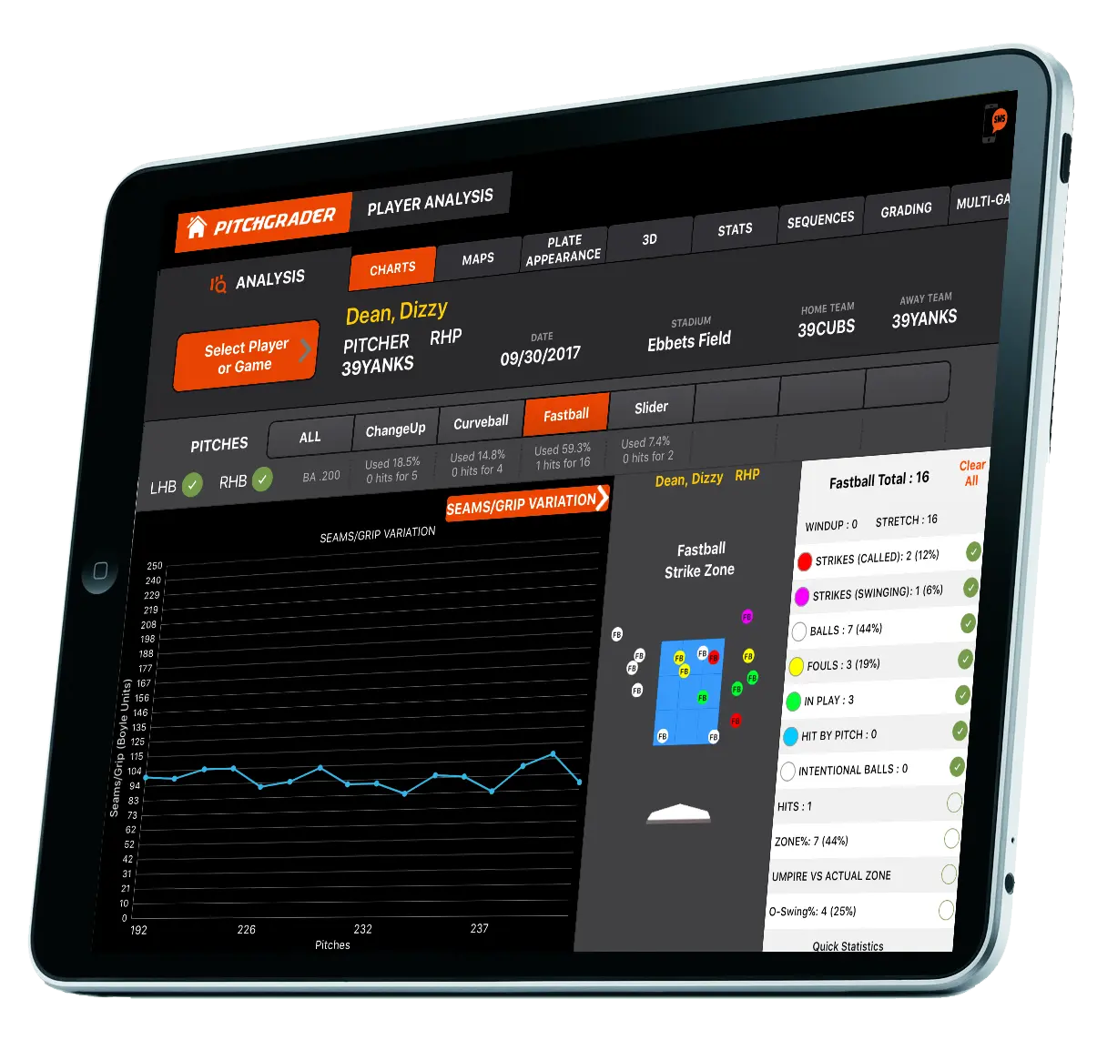 Pitchgrader Seam Analysis